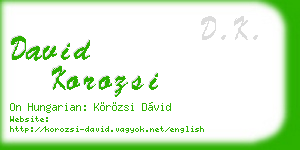 david korozsi business card