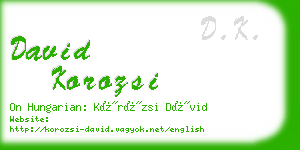 david korozsi business card